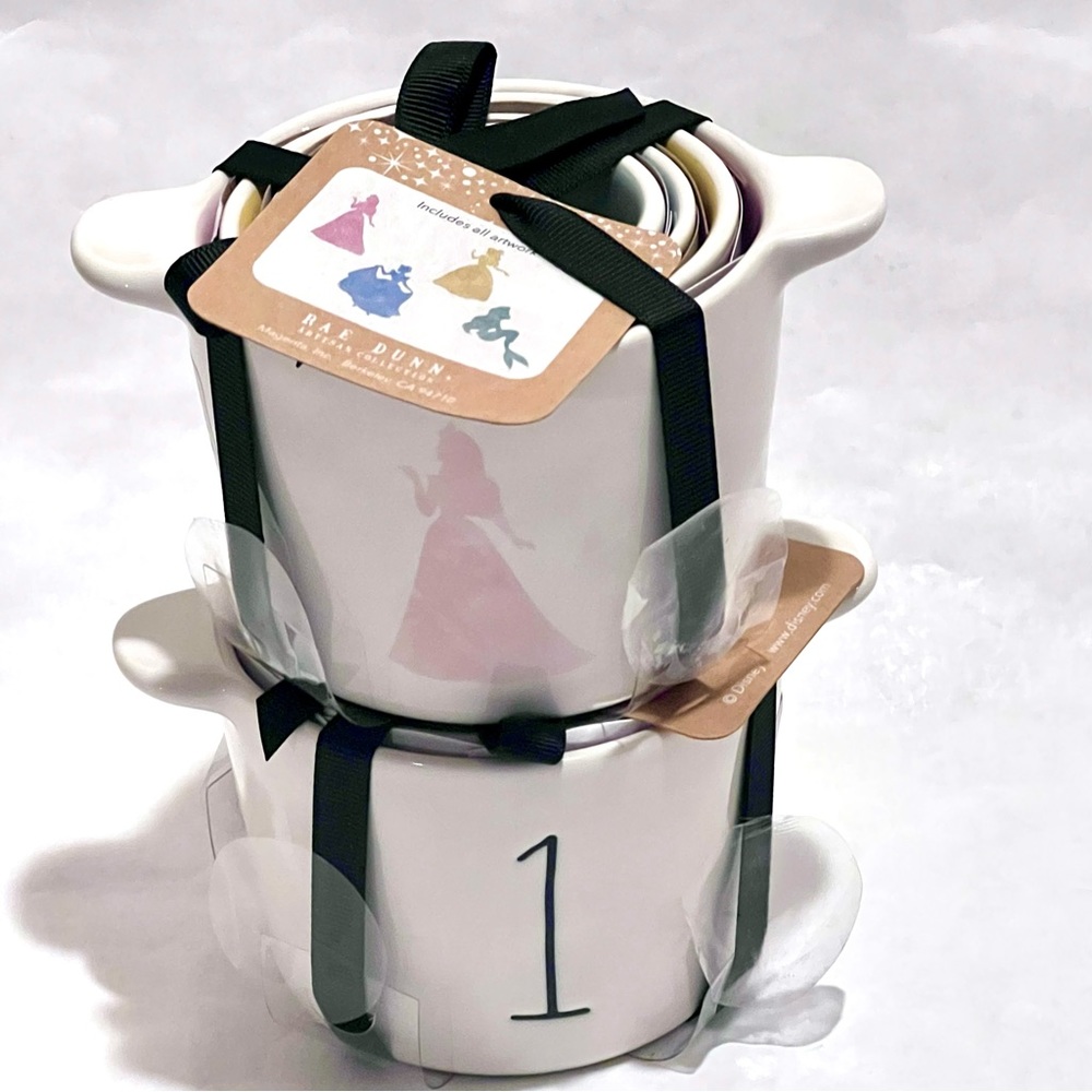 Rae Dunn Disney Princess Set of 4 Ceramic Measuring Cups
